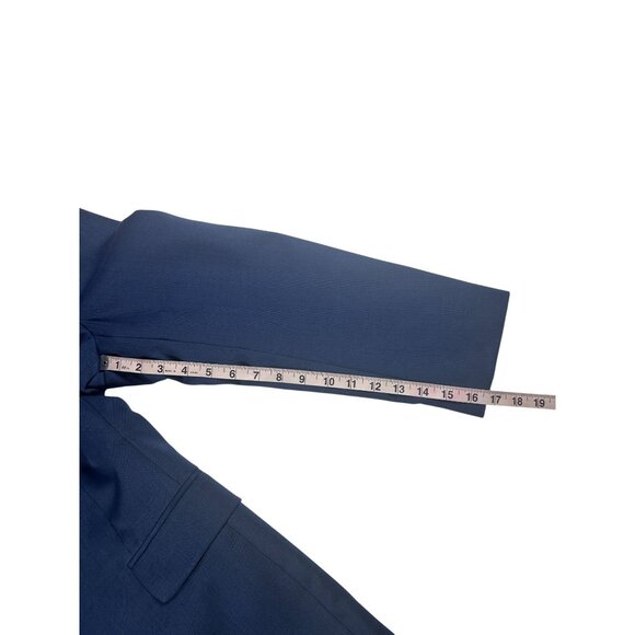 Stafford Blazer Jacket Men's Size 50R Slim Fit Blue Super Suit 50R Wool Blend - Picture 8 of 8